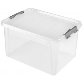 Plastový úložný box s vekom HEIDRUN Clip box 31l