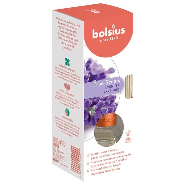 Vonný difuzér Bolsius 45 ml levanduľa