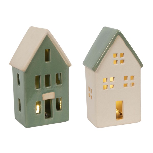 DEKORÁCIA VIANOČNÝ DOMČEK LED 15.5CM, 2ASS