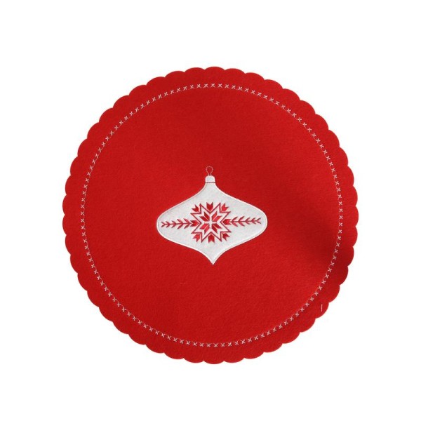 Vianočné feltové prestieranie 35cm červené