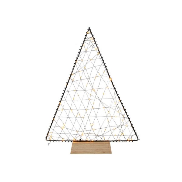 Vianočná dekorácia na drevenom podstavci 80 LED stromček 38cm