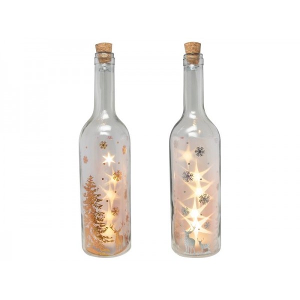 Vianočná dekoračná fľaša 5LED 30cm