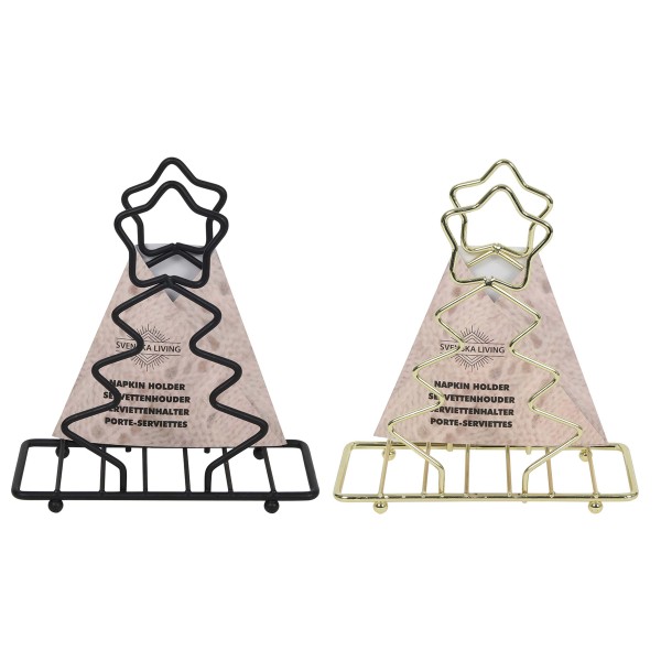 DRŽIAK NA OBRÚSKY VIANOČNÝ STROMČEK ZLATÝ/ČIERNY