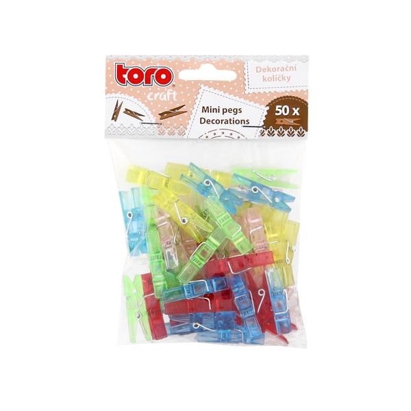Plastové mini štipce TORO 50ks