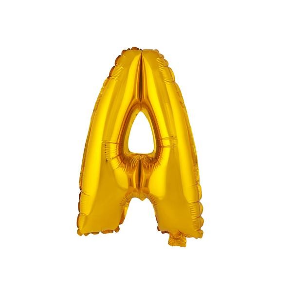 Balónik písmenko "A" TORO 30cm zlatá