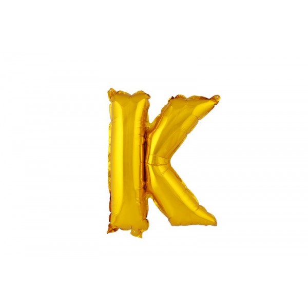 Balónik písmenko "K" TORO 30cm zlatá