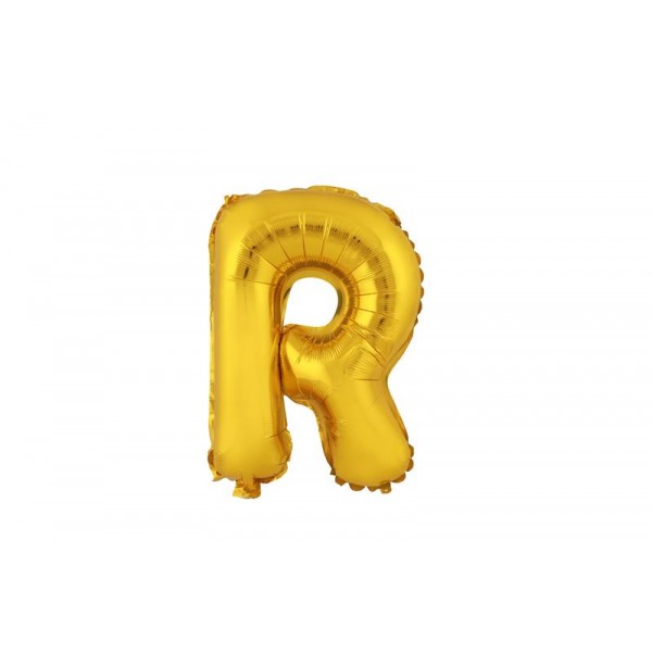 Balónik písmenko "R" TORO 30cm zlatá