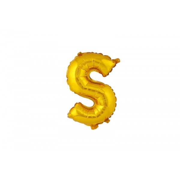 Balónik písmenko "S" TORO 30cm zlatá