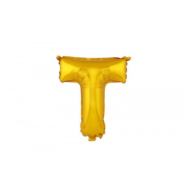 Balónik písmenko "T" TORO 30cm zlatá