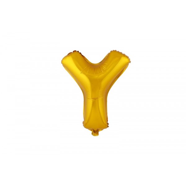 Balónik písmenko "Y" TORO 30cm zlatá