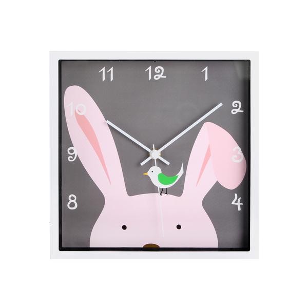 Nástenné hodiny TORO 24x24cm pes, králík