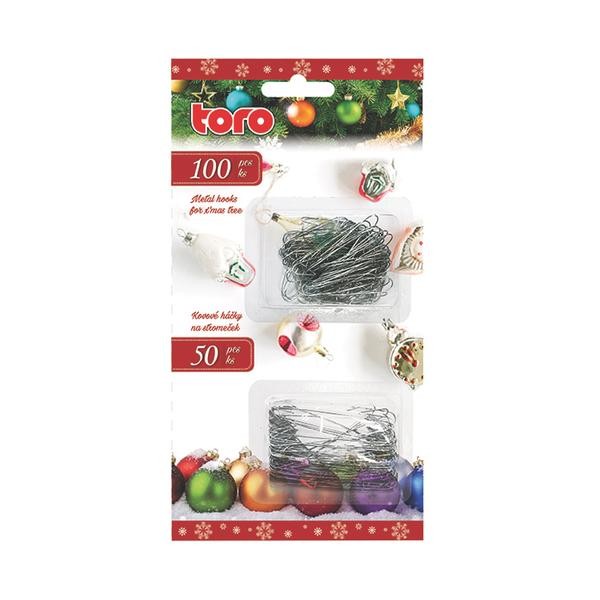 Kovové háčiky na vianočné ozdoby TORO 150ks