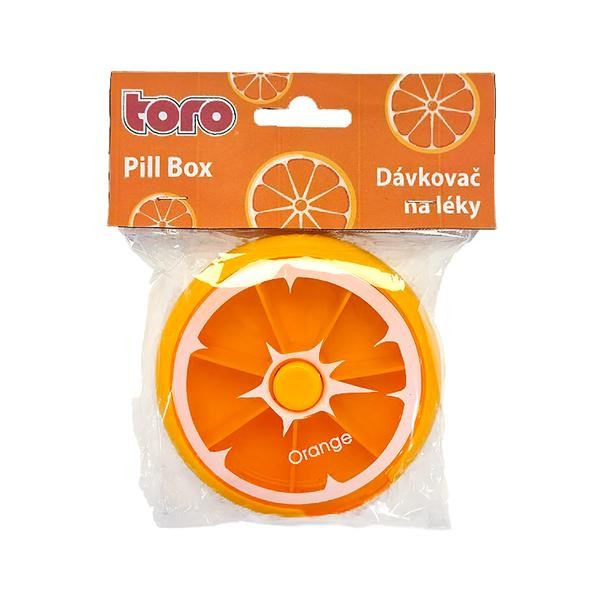 Dávkovač na lieky TORO 7 dní pomaranč