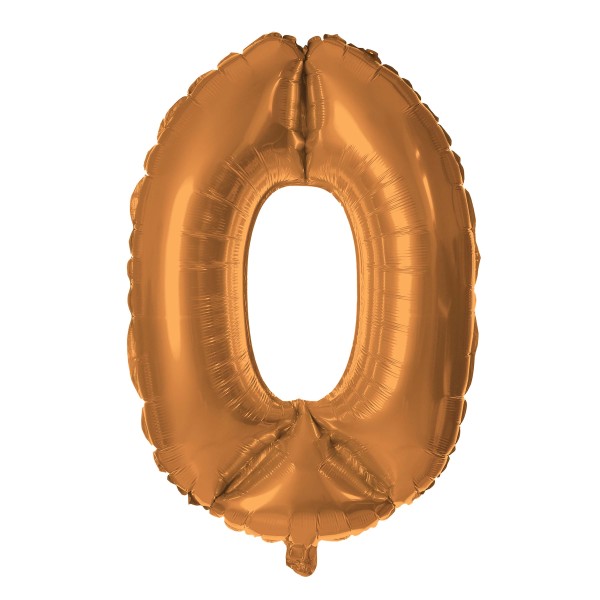 Balónik fóliový TORO číslica 0 30cm bronzový