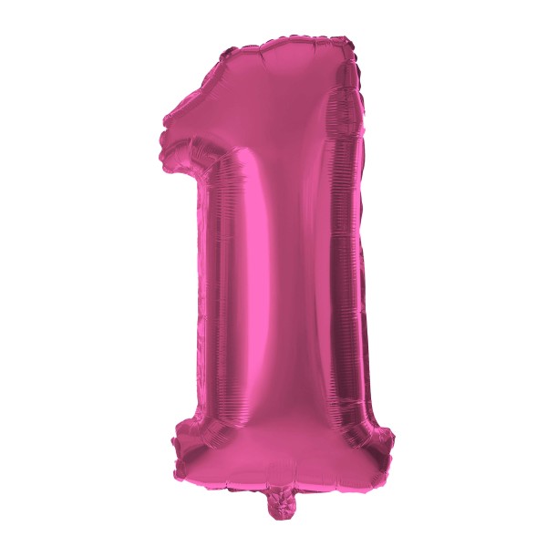 Balónik fóliový TORO číslica 1 30cm ružový