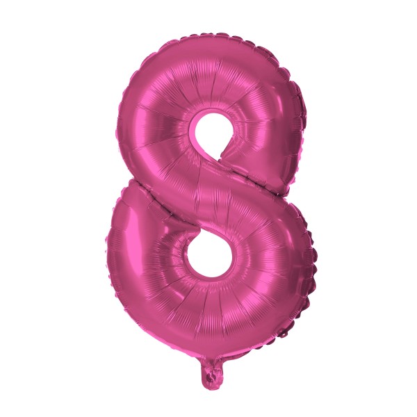 Balónik fóliový TORO číslica 8 30cm ružový