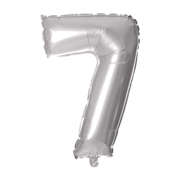 BALÓNOVÁ ČÍSLICA 7, 30 CM, MATNÁ STRIEBORNÁ