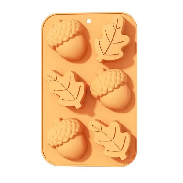 Silikónová forma na muffiny 6ks TORO 27x17cm žalude a listy