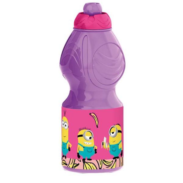 Fľaša na pitie Mimoni 400ml fialová