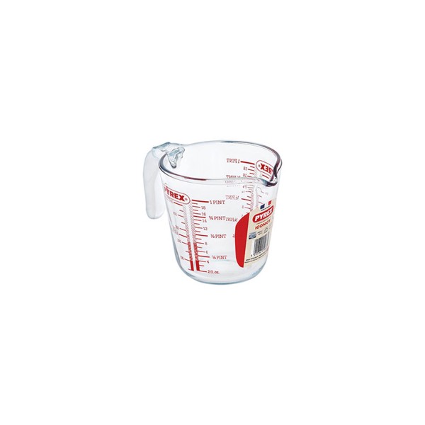 Sklenená odmerka s lievikom PYREX 500ml