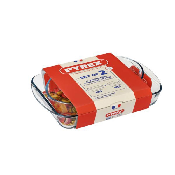 Súprava sklenených pekáčov PYREX 2ks 2200ml a 2700ml