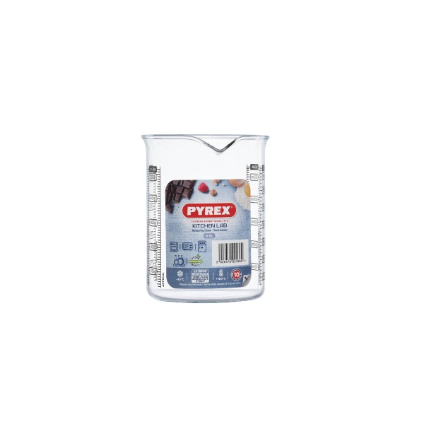 Sklenená odmerka s lievikom PYREX 500ml
