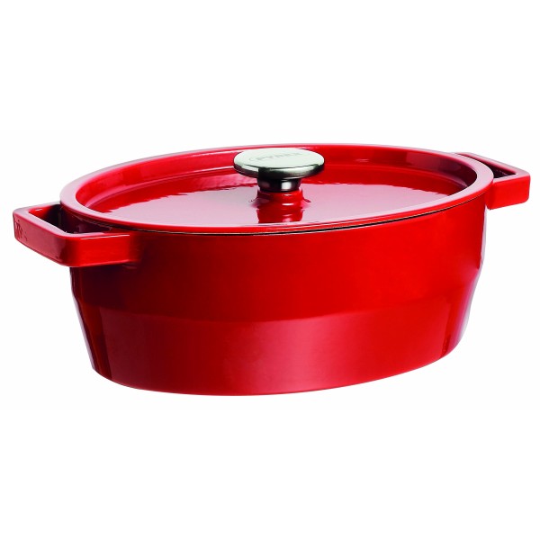 Liatinový kastról s pokrievkou PYREX 4l červený
