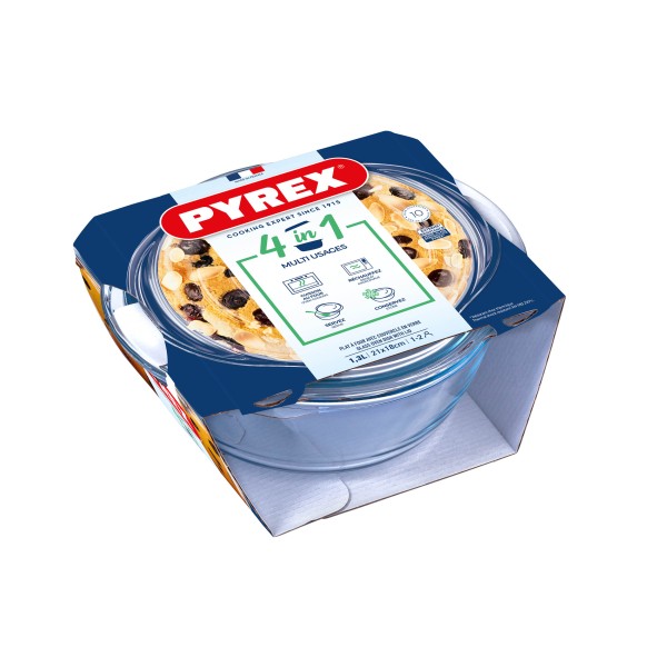 ZAPEKACIA MISA OKRÚHLA S VEKOM PYREX 1,3L SKLO
