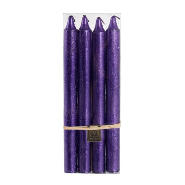 Rustikálna sviečka 24cm PROVENCE 4ks fialová