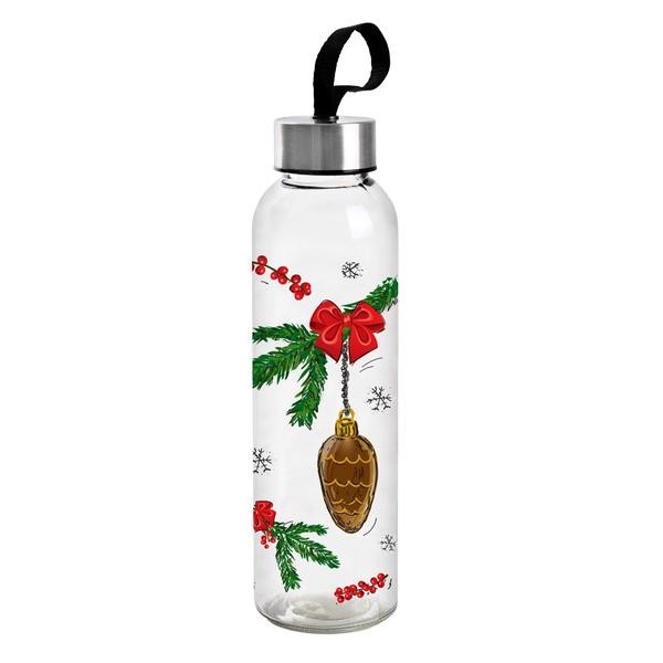 Sklenená fľaša s viečkom TORO Detox 500ml vianočný dekor