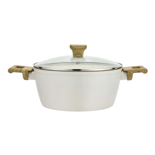 Kastról s pokrievkou KITCHISIMO Bianco 24cm nepriľnavý povrch