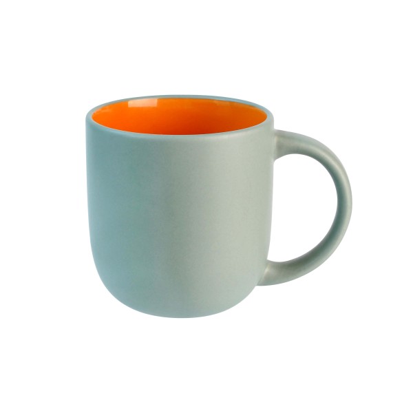 HRNČEK 435ML ZELENÁ/ORANŽOVÁ KERAMIKA