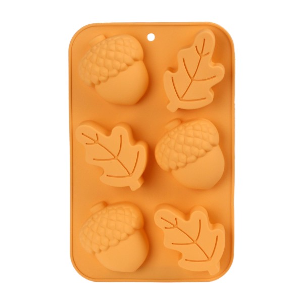 Silikónová forma na muffiny 6ks TORO 27x17cm žalude a listy