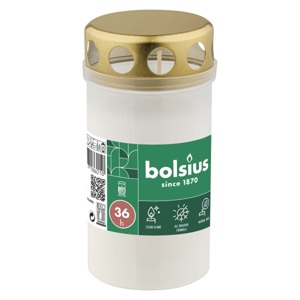 Cintorínska sviečka BOLSIUS 36 hodín biela