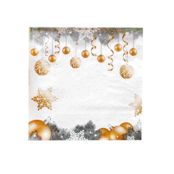 VIANOČNÉ OBRÚSKY GULE 3PLY 33X33CM