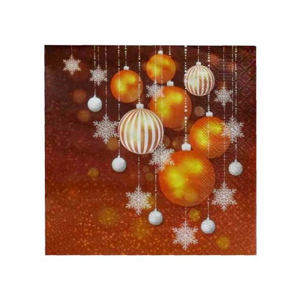 OBRÚSKY VIANOČNÉ GULE ZLATÉ 3VRSTVOVÉ 33X33CM