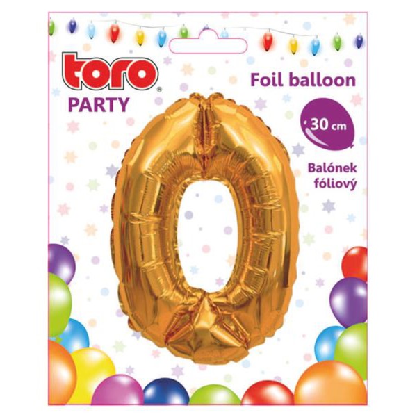 Balónik fóliový TORO číslica 0 30cm