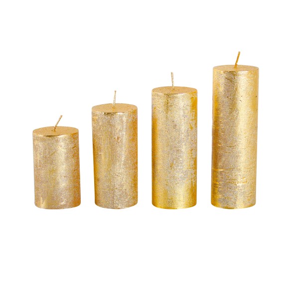 Rustikálna adventná sviečka ø4cm PROVENCE 4ks zlatá