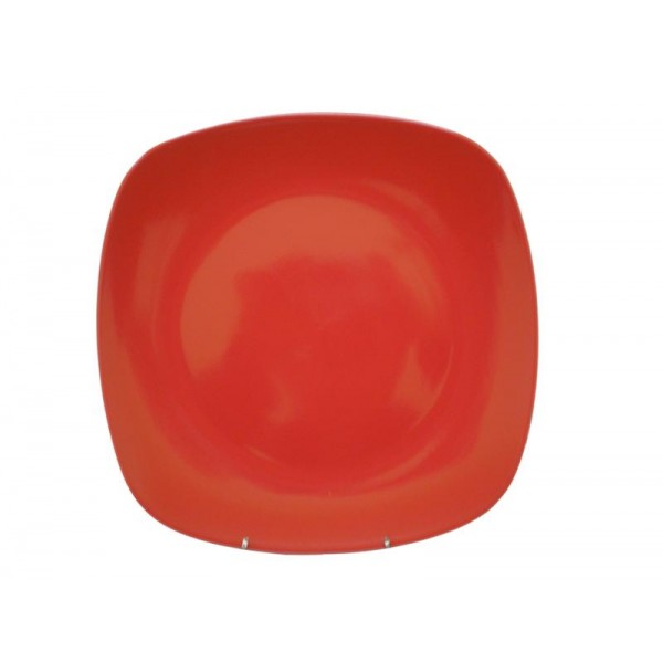 Tanier jedálenský, štvorec, 25,6 cm, červený