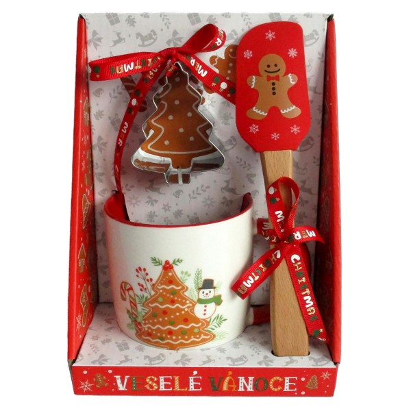 Vianočný darčekový set 3ks TORO hrnček, vykrajovač, stierka