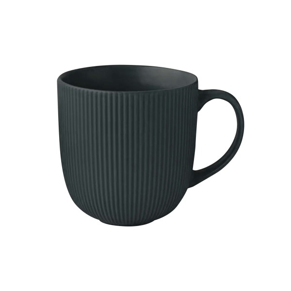 Keramický hrnček 510ml KITCHISIMO rebrovaný tmavo zelený