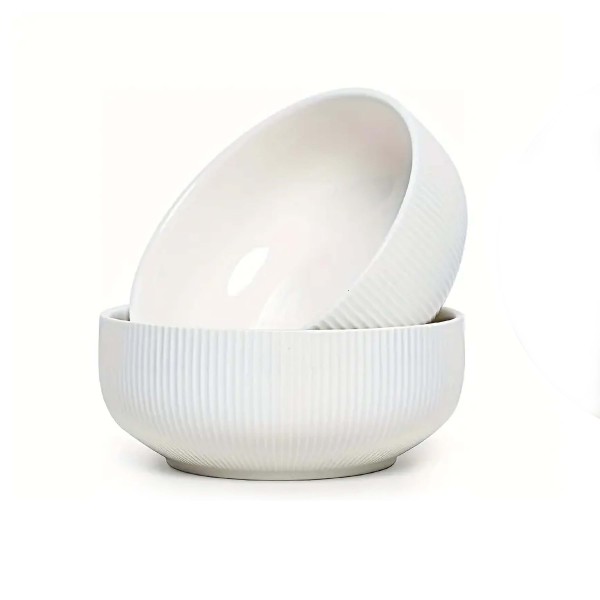 MISKA 530 ML REBROVANÁ KERAMICKÁ KRÉMOVO BIELA