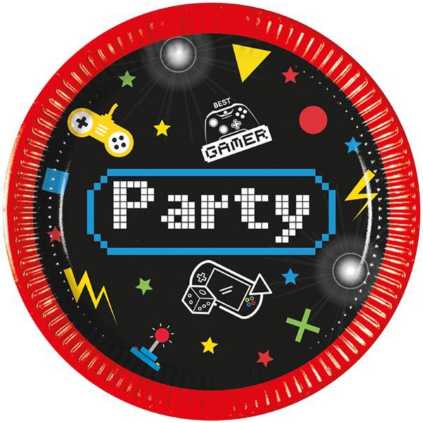 Papierový tanier 20cm gamer 8ks