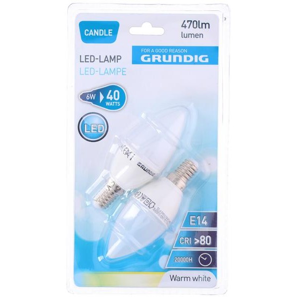 Žiarovka LED sviečka 2KS 470LMN 6W E14 3000K