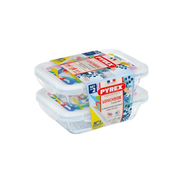 SADA OBDĹŽNIKOVÝCH DŽBÁNOV PYREX 2X0,8L, SKLO