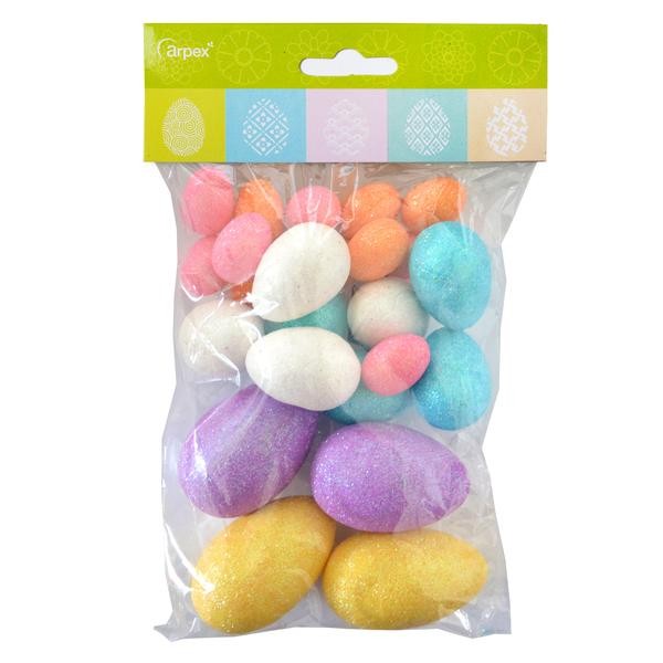 Brokátové vajce 24ks MIX rozmerov