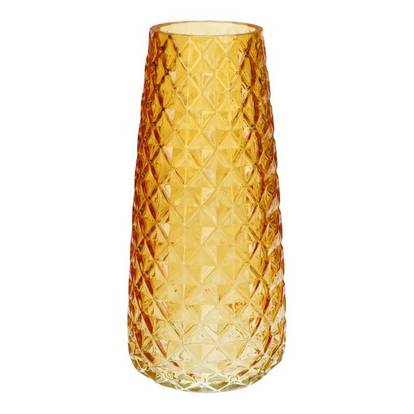 Sklenená váza GEMMA DIAMOND 21cm žltá