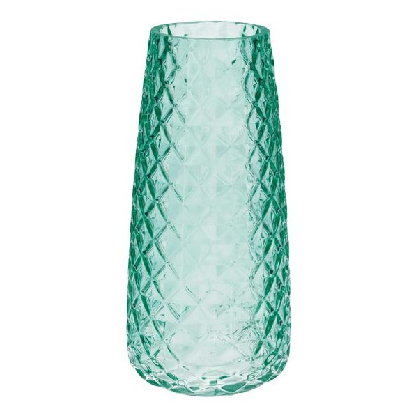 Sklenená váza GEMMA DIAMOND 21cm tyrkysová