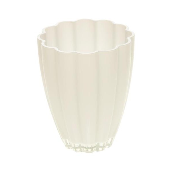 Sklenená váza BLOOM 17cm biela