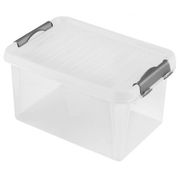 Plastový úložný box s vekom HEIDRUN Clip box 8 l